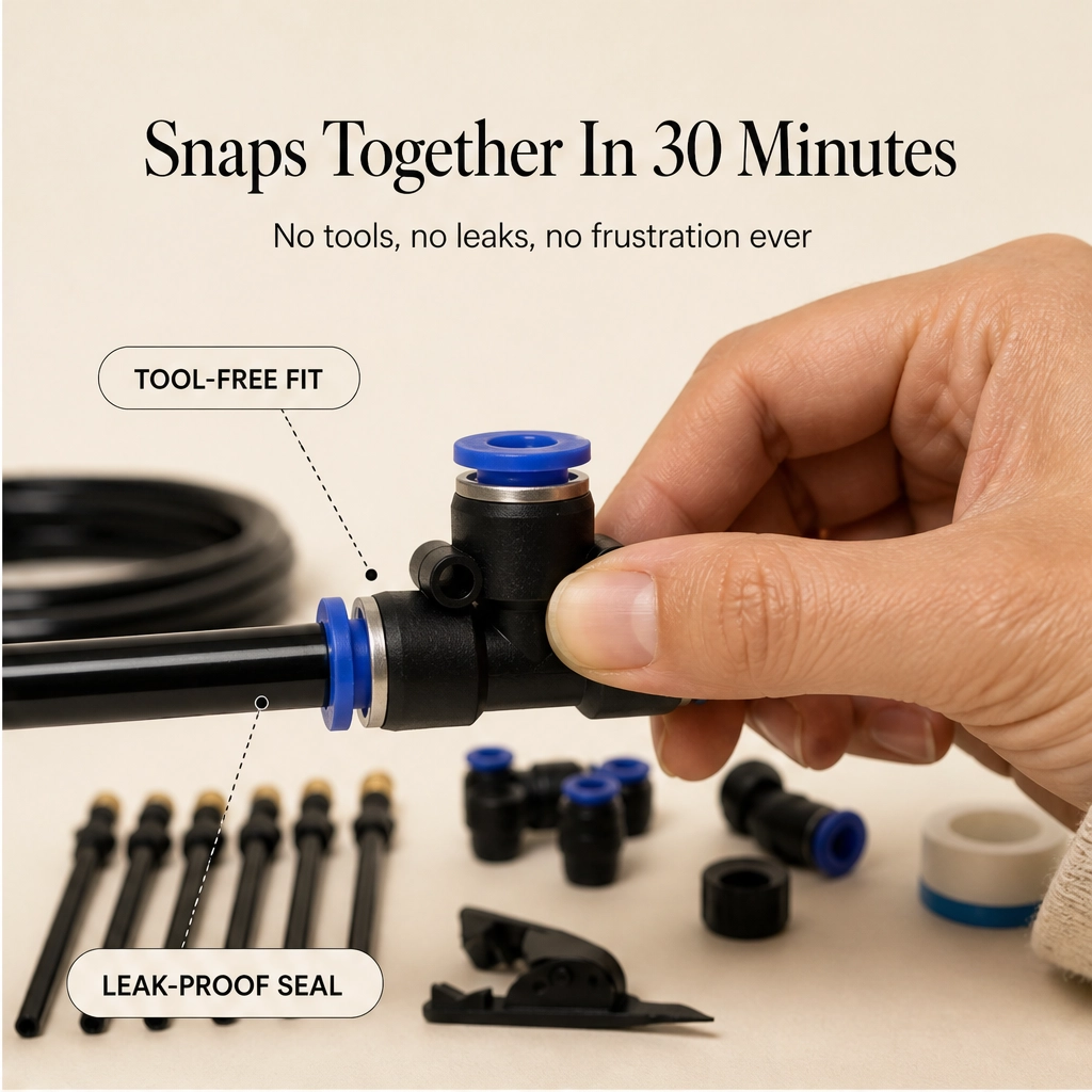 Mistwell™ – 360° Adjustable Brass Nozzle Garden Misting & Drip Irrigation System + 50% OFF