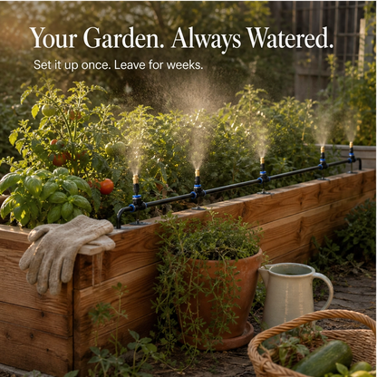 Mistwell™ – 360° Adjustable Brass Nozzle Garden Misting & Drip Irrigation System + 50% OFF