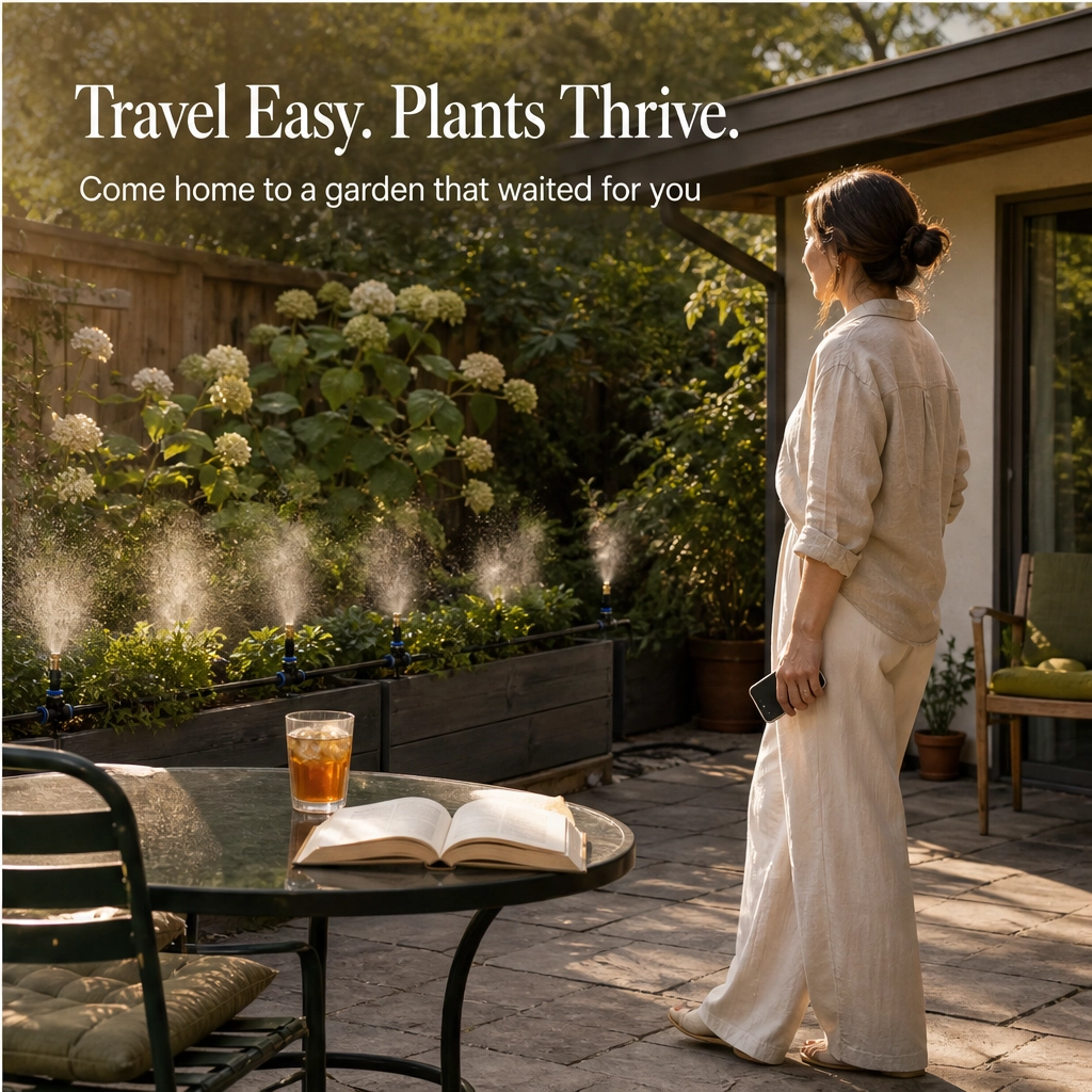 Mistwell™ – 360° Adjustable Brass Nozzle Garden Misting & Drip Irrigation System + 50% OFF