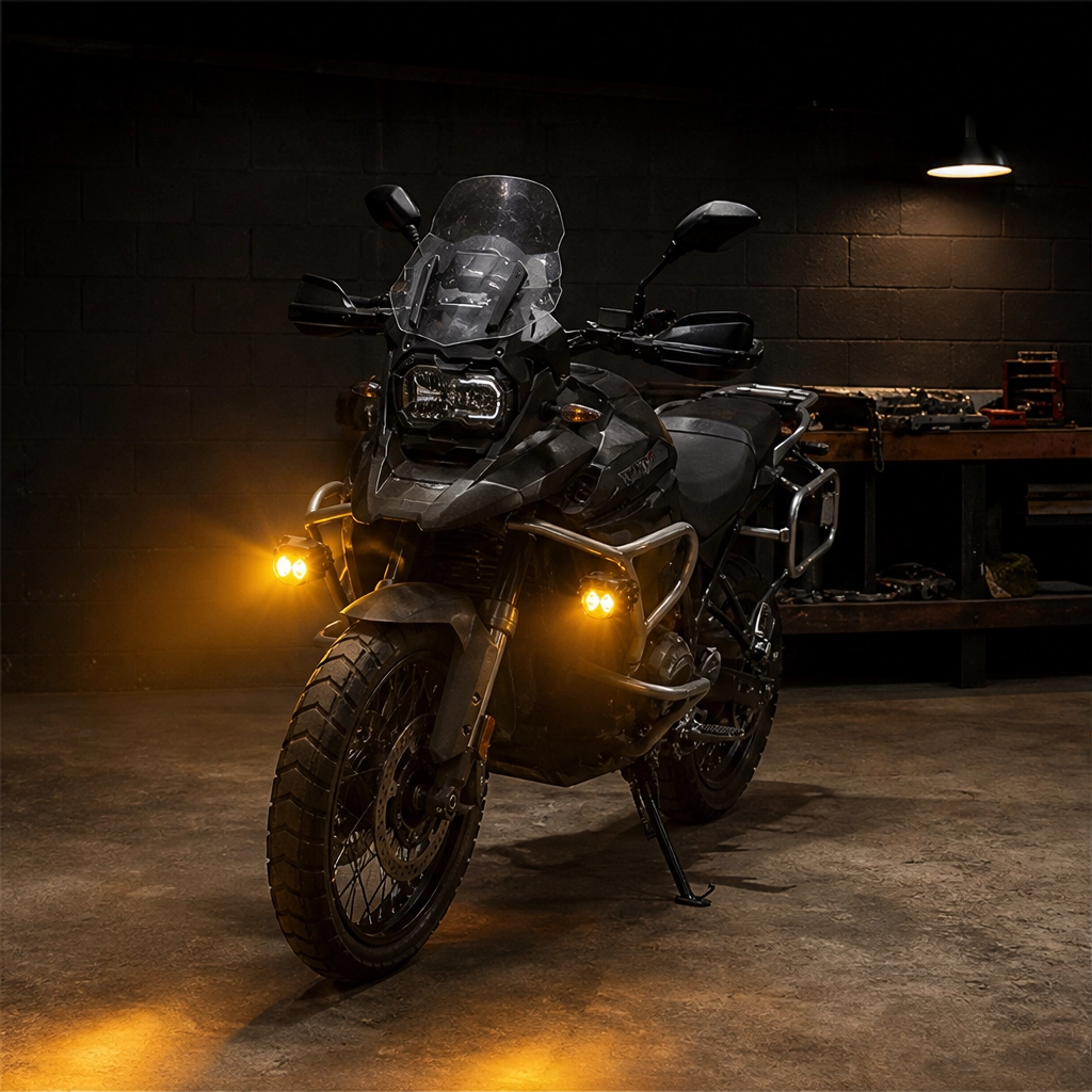 Nightforge™ – Dual-Color IP68 Waterproof LED Motorcycle Driving Lights + 50% OFF