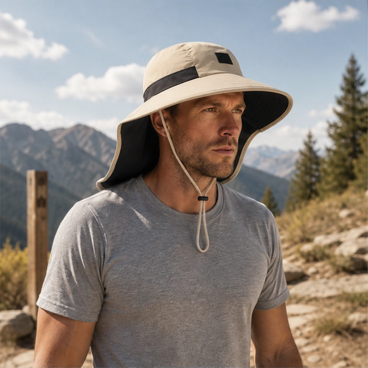 Shadecrest™ – UPF 50+ Wide Brim Sun Hat with Neck Flap & Windproof Cord + 50% OFF