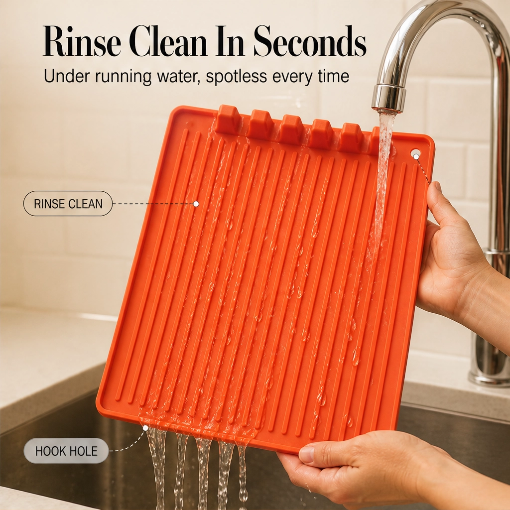 GrillNest™ – Heat-Resistant Silicone Grill Mat with Raised Drip Edge & Utensil Holder + 50% OFF