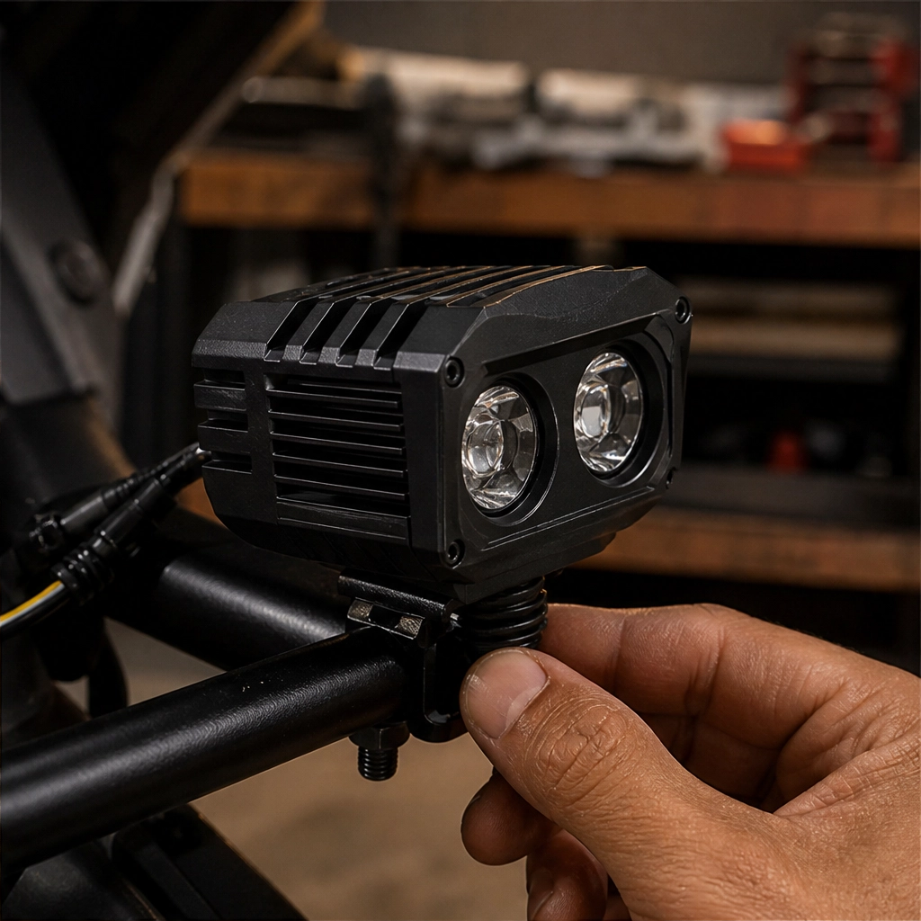 Nightforge™ – Dual-Color IP68 Waterproof LED Motorcycle Driving Lights + 50% OFF