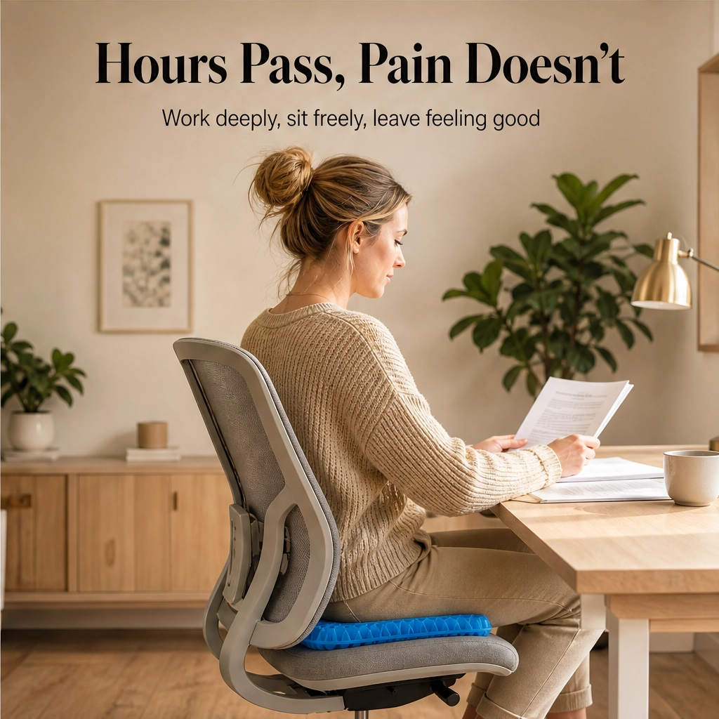 Cradlewell™ – Double-Layer Gel Seat Cushion for All-Day Pressure & Pain Relief + 50% OFF