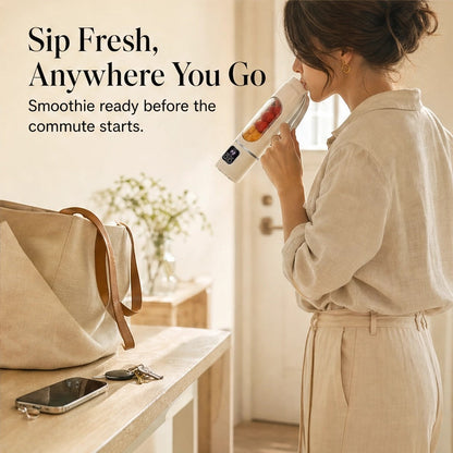 Pulsewell™ – Portable 500ml USB-C Blender with 12-Blade Power & Digital Battery Display + 50% OFF