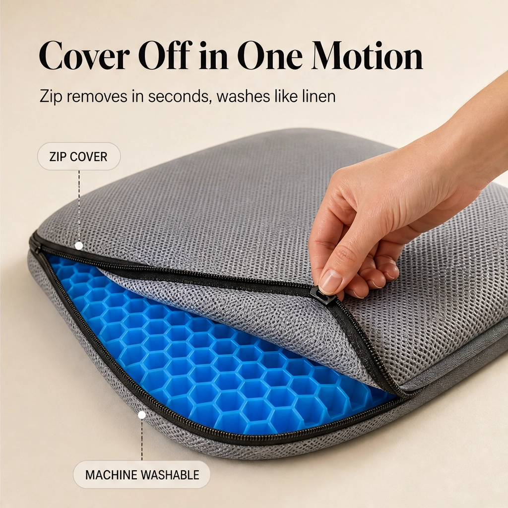 Cradlewell™ – Double-Layer Gel Seat Cushion for All-Day Pressure & Pain Relief + 50% OFF