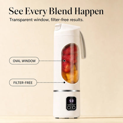 Pulsewell™ – Portable 500ml USB-C Blender with 12-Blade Power & Digital Battery Display + 50% OFF