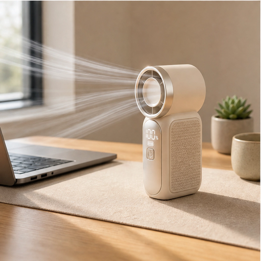 Zefyra – Turbo LED Handheld Fan, 6 Speeds, 10-Hr Battery + 50% OFF