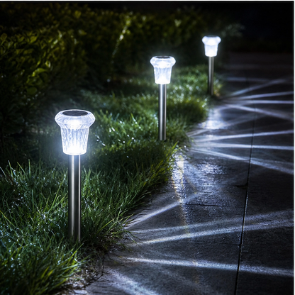 Duskwell – Waterproof Solar Pathway Lights with Diamond-Cut Glow, Set of 6 + 50% OFF