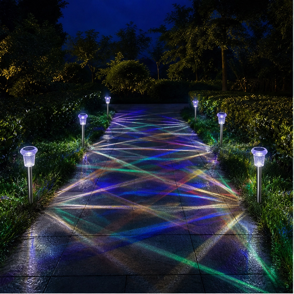 Duskwell – Waterproof Solar Pathway Lights with Diamond-Cut Glow, Set of 6 + 50% OFF