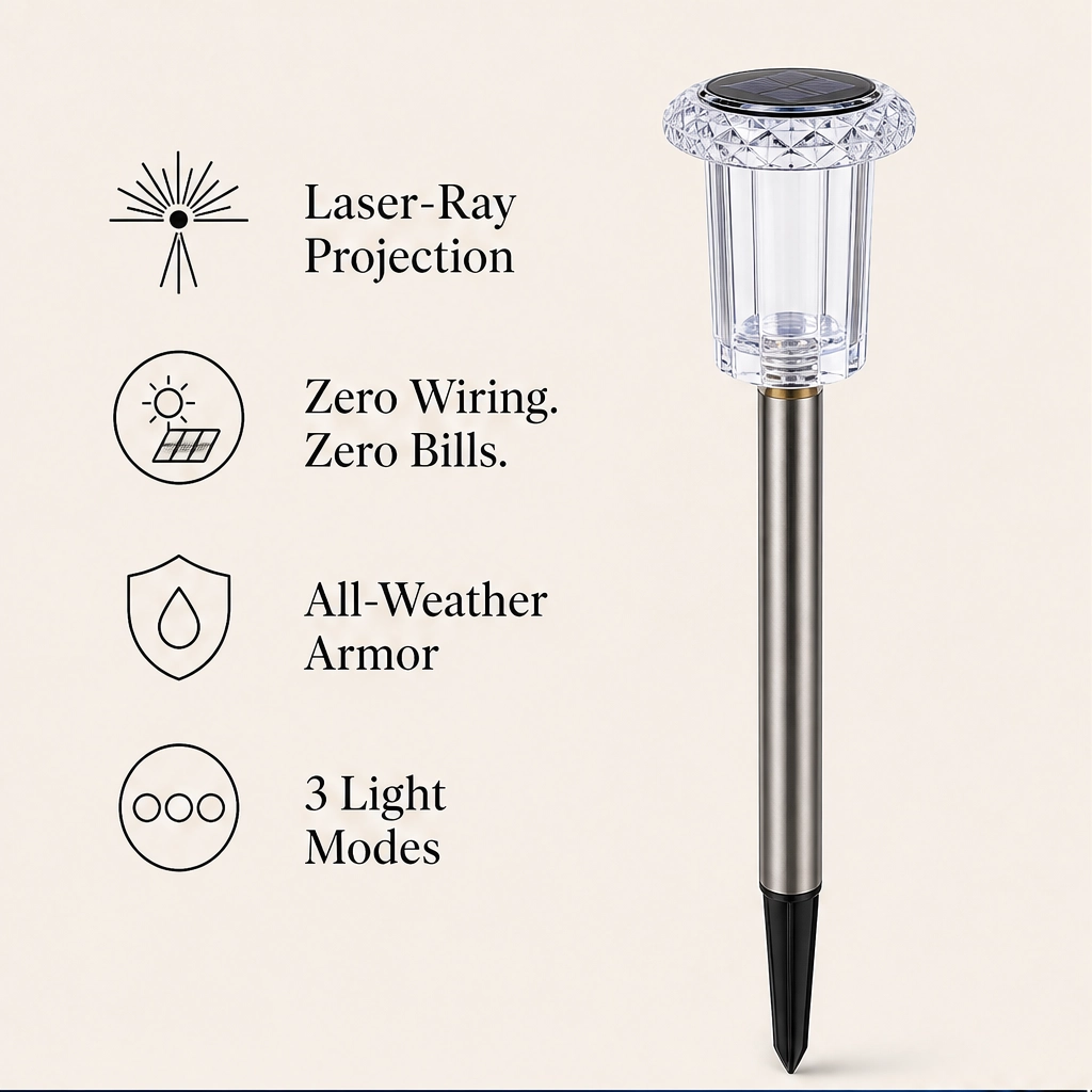 Duskwell – Waterproof Solar Pathway Lights with Diamond-Cut Glow, Set of 6 + 50% OFF