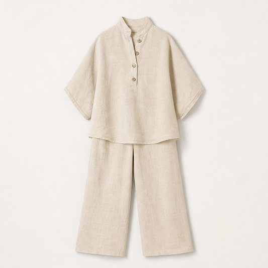 Solance – Batwing Sleeve Blouse & Wide-Leg Pants Two-Piece Set + 50% OFF
