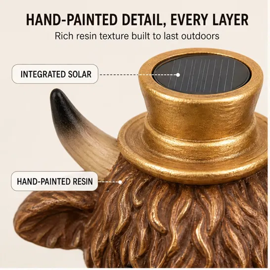 Glenhollow™ – Solar Highland Cow Lantern Garden Welcome Statue +50% OFF