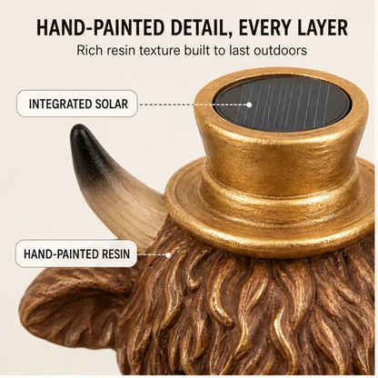 Glenhollow™ – Solar Highland Cow Lantern Garden Welcome Statue +50% OFF