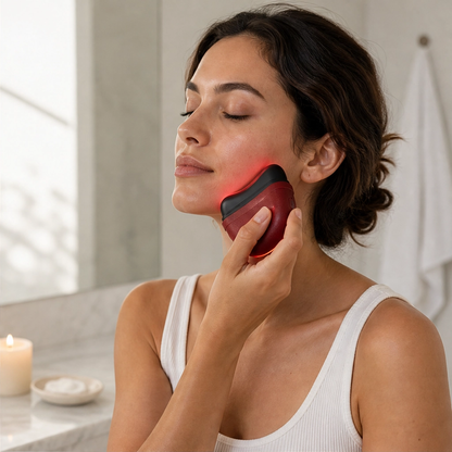 Sōlace™ – Heated Bian-Stone Gua Sha Massager with Red Light & Vibration + 50% OFF