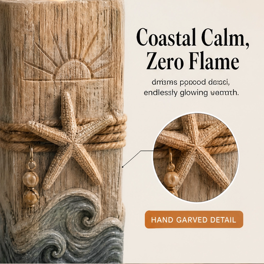 Shorewick – Flameless LED Coastal Candle Set of 3 with Remote & Timer + 50% OFF