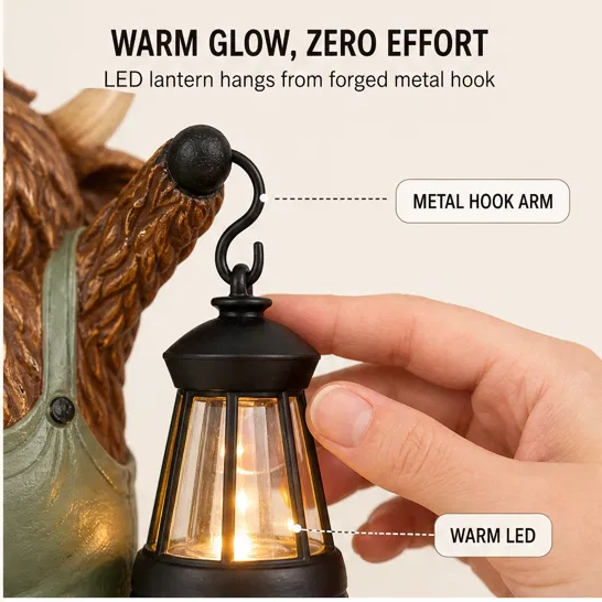 Glenhollow™ – Solar Highland Cow Lantern Garden Welcome Statue +50% OFF