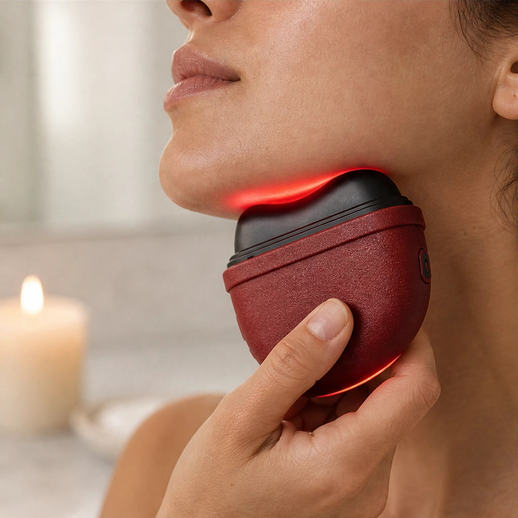 Sōlace™ – Heated Bian-Stone Gua Sha Massager with Red Light & Vibration + 50% OFF