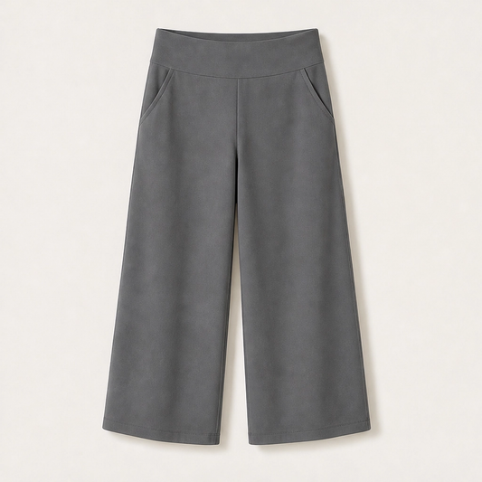 Sereva – High-Waisted Wide-Leg Stretch Capri Pants with Pockets + 50% OFF