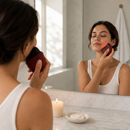 Sōlace™ – Heated Bian-Stone Gua Sha Massager with Red Light & Vibration + 50% OFF