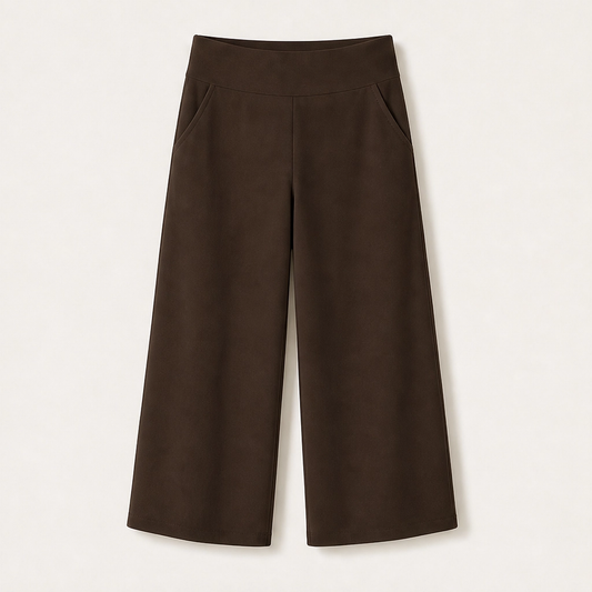 Sereva – High-Waisted Wide-Leg Stretch Capri Pants with Pockets + 50% OFF
