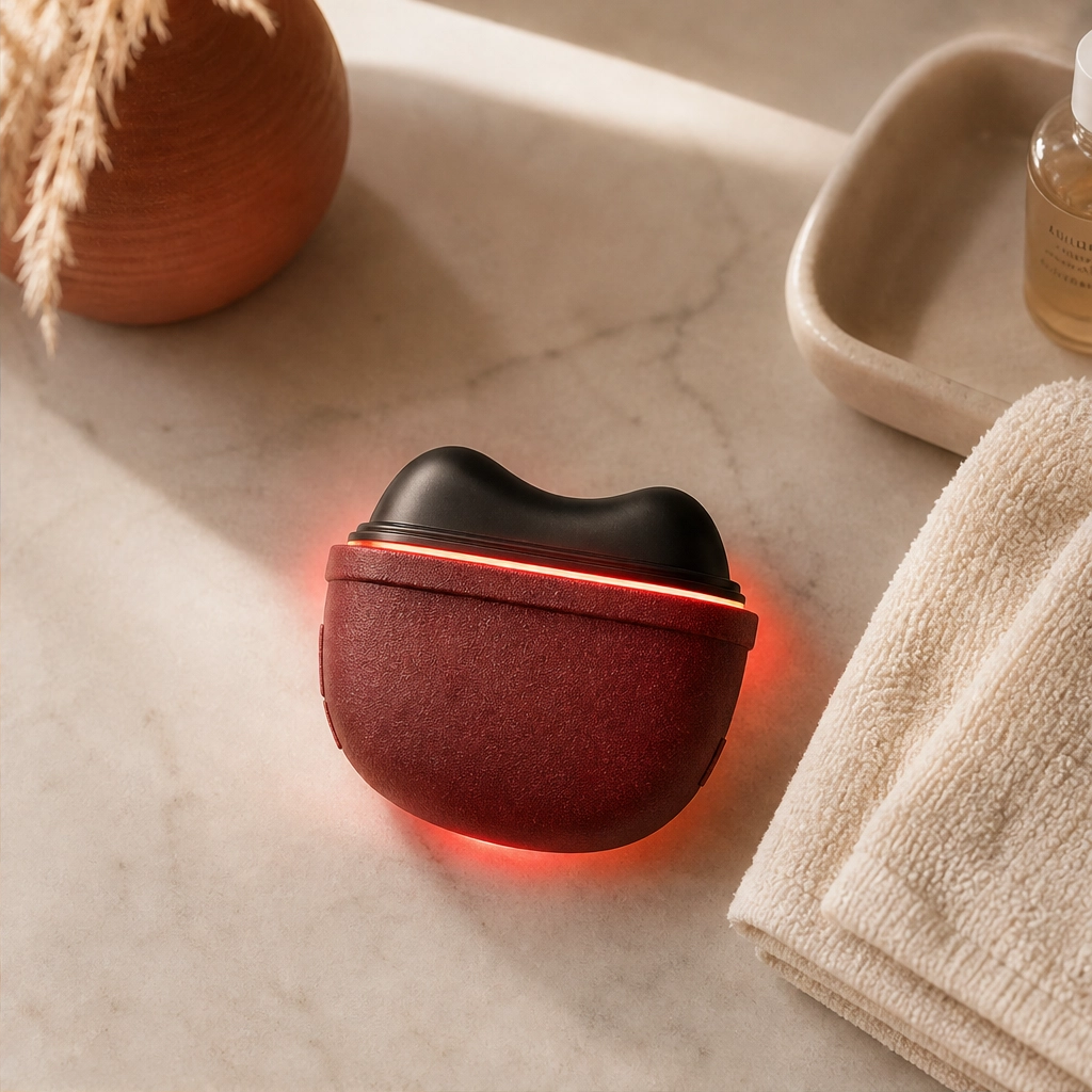 Sōlace™ – Heated Bian-Stone Gua Sha Massager with Red Light & Vibration + 50% OFF