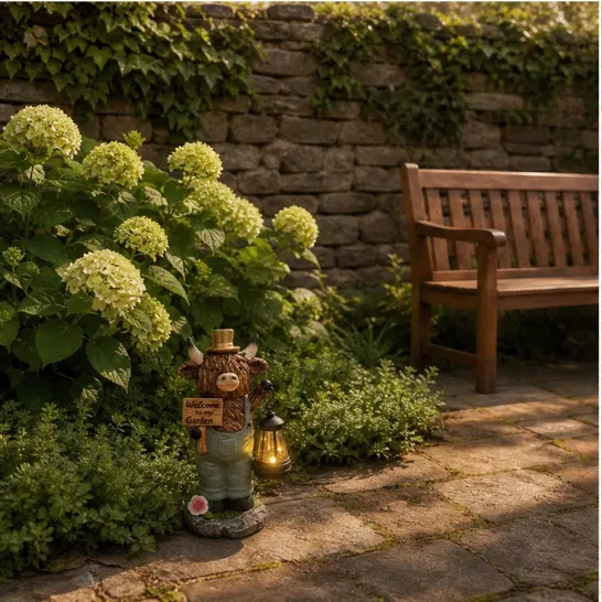 Glenhollow™ – Solar Highland Cow Lantern Garden Welcome Statue +50% OFF
