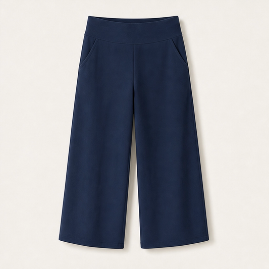 Sereva – High-Waisted Wide-Leg Stretch Capri Pants with Pockets + 50% OFF