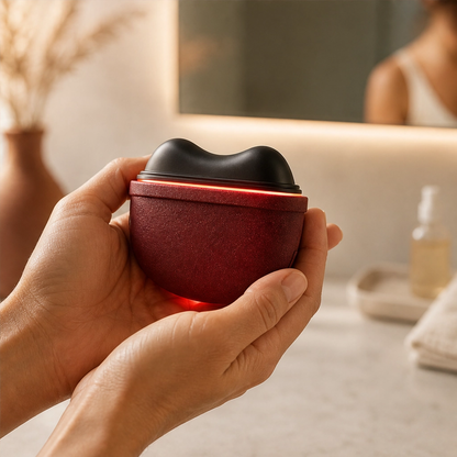 Sōlace™ – Heated Bian-Stone Gua Sha Massager with Red Light & Vibration + 50% OFF
