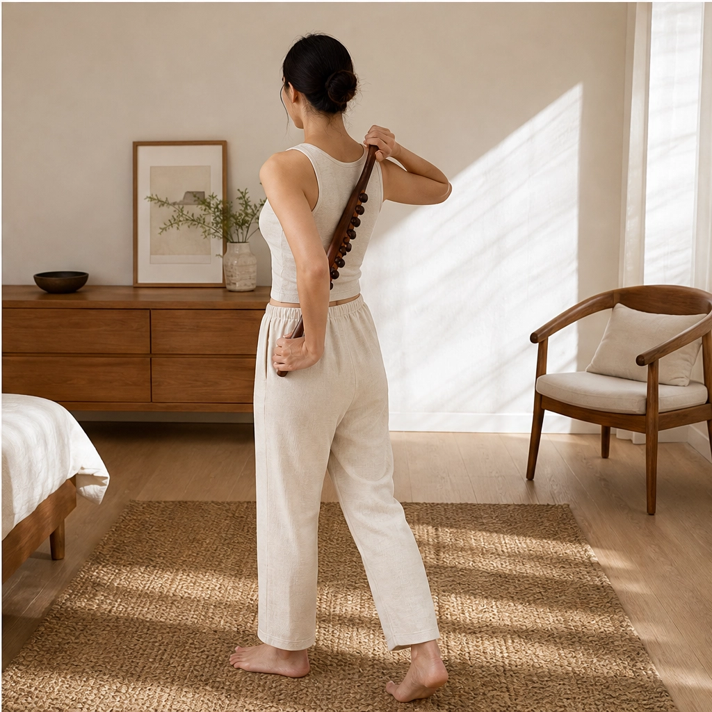 Kneadwell – Curved Beechwood Massage Roller Stick for Back, Legs & Shoulders + 50% OFF