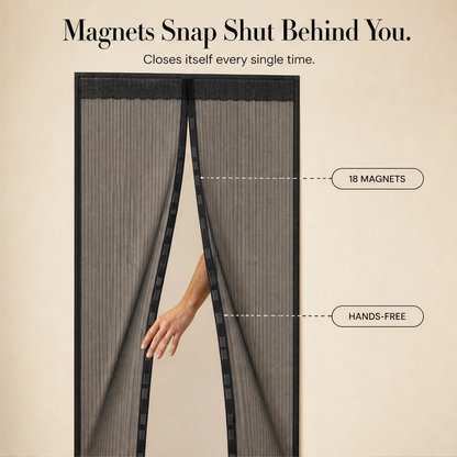 Breezely™ – Hands-Free Magnetic Screen Door with Heavy-Duty Mesh & Auto-Close Magnets + 50% OFF