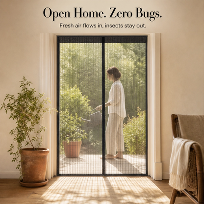Breezely™ – Hands-Free Magnetic Screen Door with Heavy-Duty Mesh & Auto-Close Magnets + 50% OFF