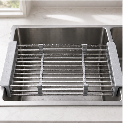 Weir – Expandable Stainless Steel Over-Sink Drain Basket & Dish Rack + 50% OFF