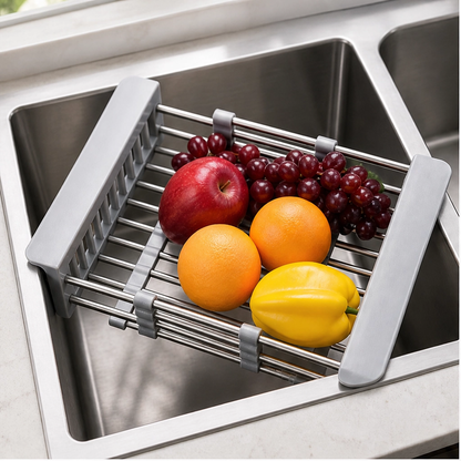 Weir – Expandable Stainless Steel Over-Sink Drain Basket & Dish Rack + 50% OFF