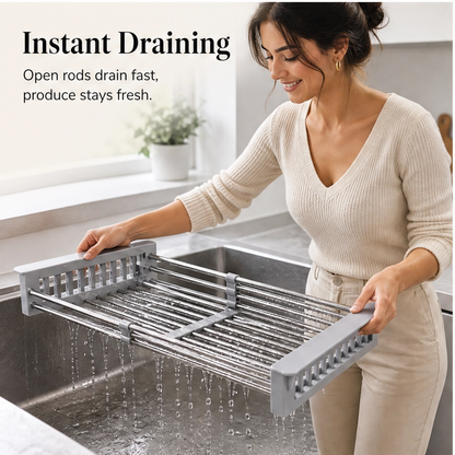 Weir – Expandable Stainless Steel Over-Sink Drain Basket & Dish Rack + 50% OFF