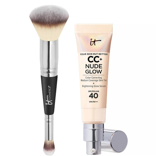 LuminEssence Veil + Radiant Perfection, Weightless Protection - 50% OFF + Free Brush