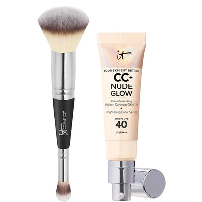 LuminEssence Veil + Radiant Perfection, Weightless Protection - 50% OFF + Free Brush