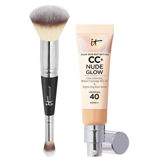 LuminEssence Veil + Radiant Perfection, Weightless Protection - 50% OFF + Free Brush