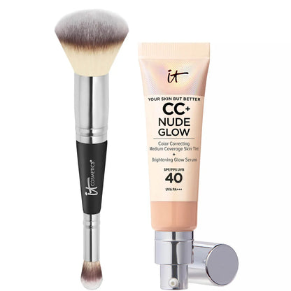 LuminEssence Veil + Radiant Perfection, Weightless Protection - 50% OFF + Free Brush