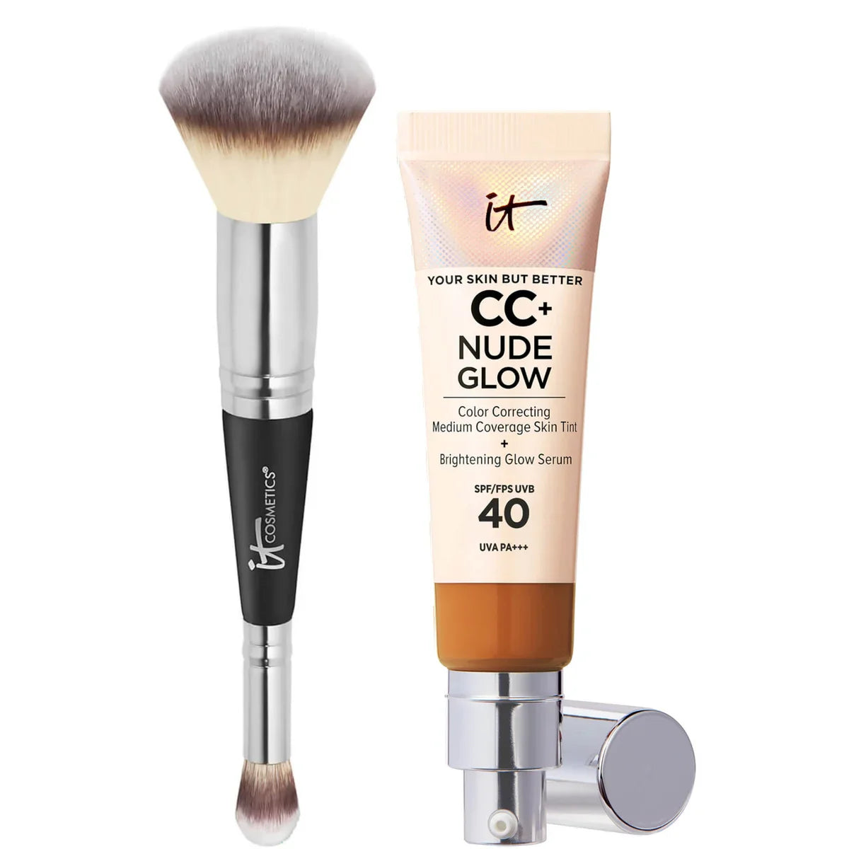 LuminEssence Veil + Radiant Perfection, Weightless Protection - 50% OFF + Free Brush