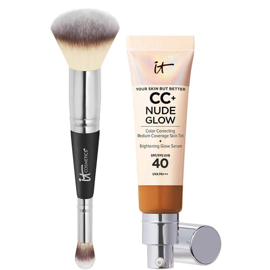 LuminEssence Veil + Radiant Perfection, Weightless Protection - 50% OFF + Free Brush
