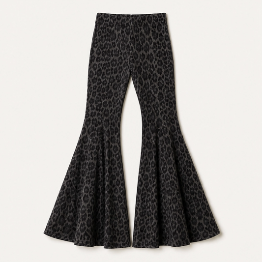 Sableau – Leopard-Print Chiffon Wide-Flare Trousers+ 50% OFF