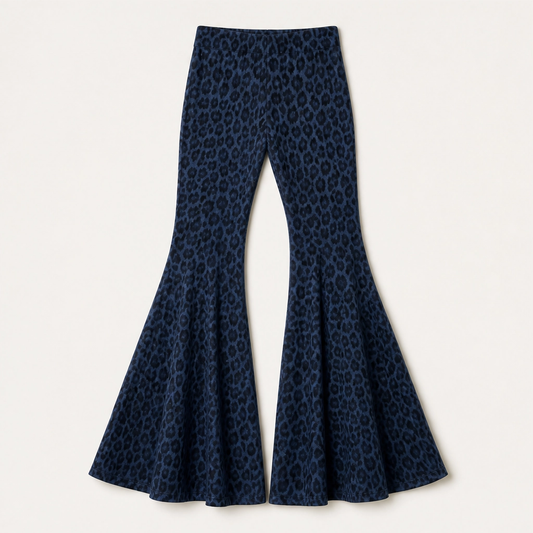Sableau – Leopard-Print Chiffon Wide-Flare Trousers+ 50% OFF