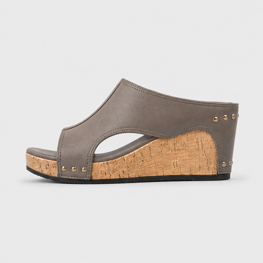 Amalfia™ – Studded Cork-Wedge Comfort Sandals for Women + 50% OFF