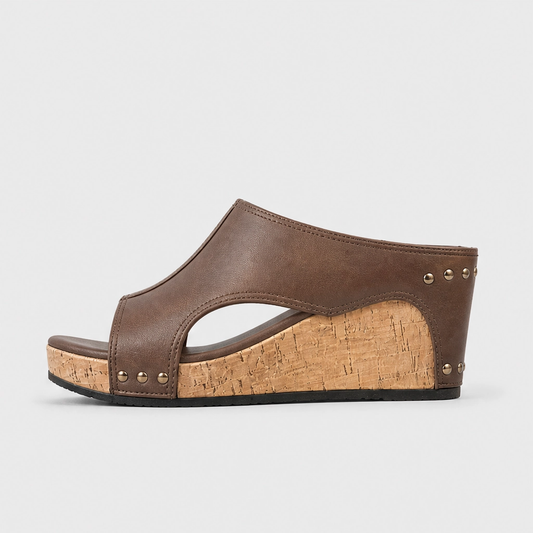 Amalfia™ – Studded Cork-Wedge Comfort Sandals for Women + 50% OFF