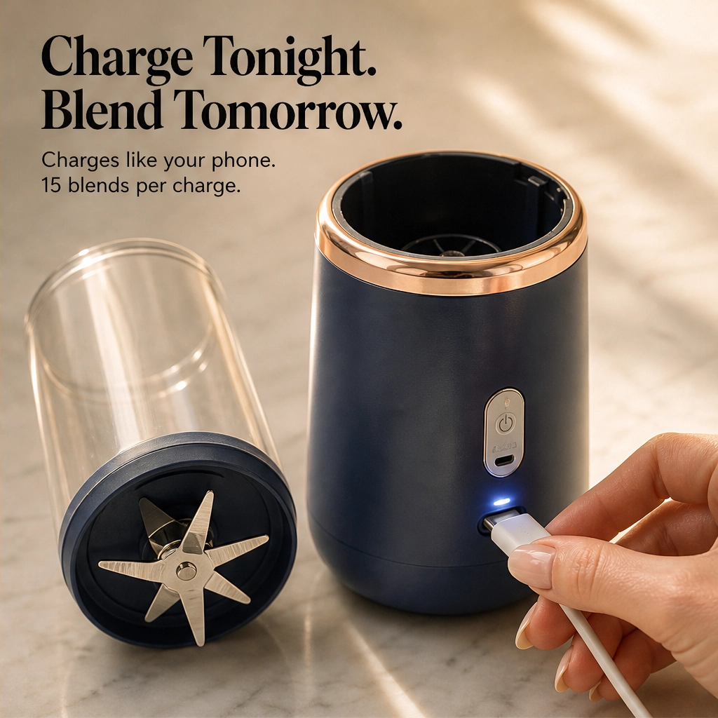 Vivablend™ – Cordless Portable Blender with Ice-Crushing 6-Blade Motor + 50% OFF