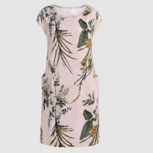 Fernelle™ – Cotton-Linen Printed Dress with Pockets & Relaxed Fit + 50% OFF