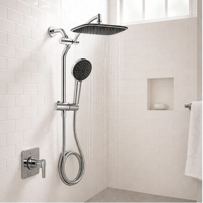 Monsora – 3-Way Air-In Rainfall & Handheld High-Pressure Shower Head Combo + 50% OFF