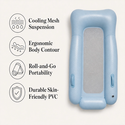 Driftwell – Cooling Mesh Pool Lounger Float with Ergonomic Head & Leg Support + 50% OFF