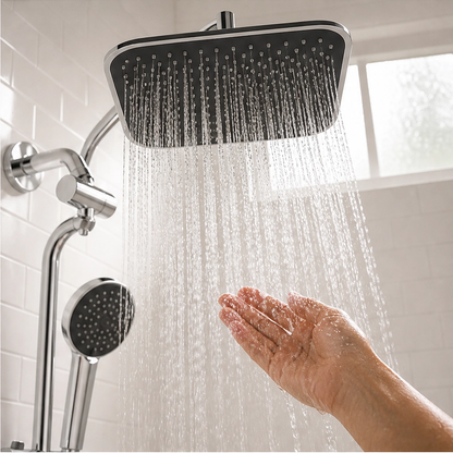 Monsora – 3-Way Air-In Rainfall & Handheld High-Pressure Shower Head Combo + 50% OFF